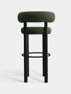 Fat Black Wood 75cm Bar Stool