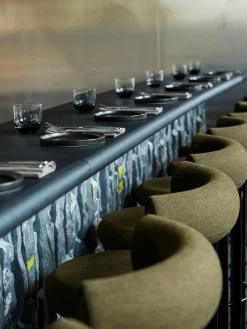 Fat Black Wood 75cm Bar Stool