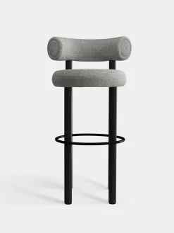 Fat Black Wood 75cm Bar Stool