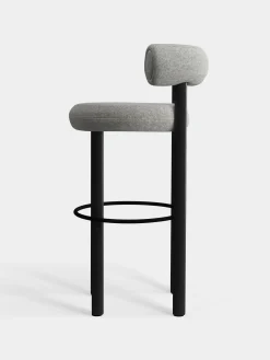 Fat Black Wood 75cm Bar Stool