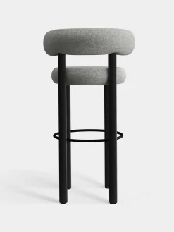 Fat Black Wood 75cm Bar Stool