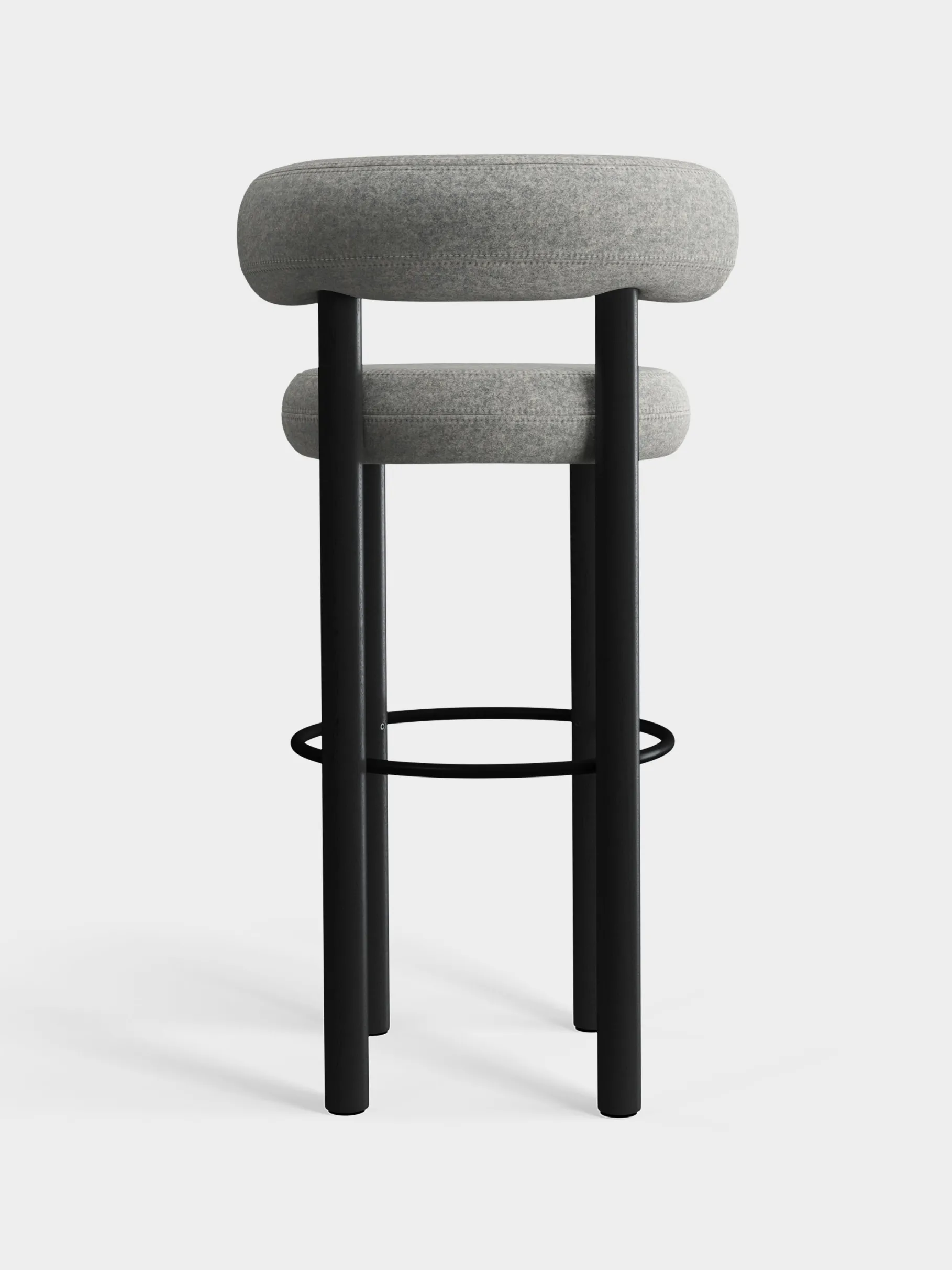 Fat Black Wood 75cm Bar Stool