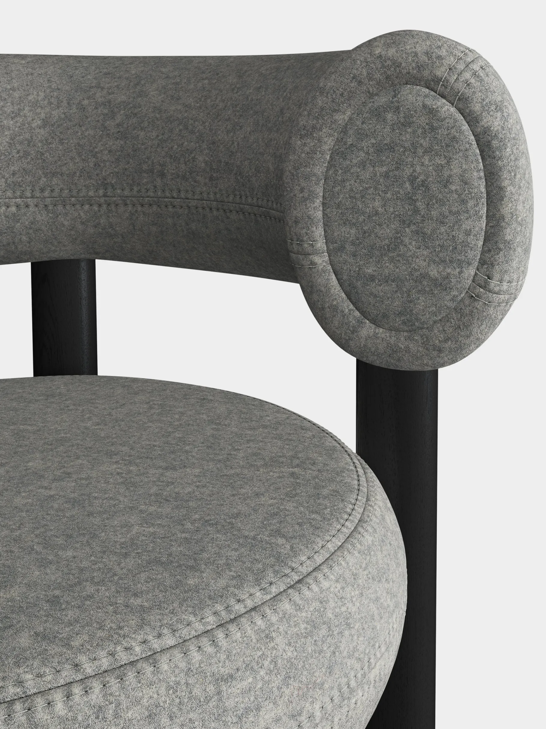 Fat Black Wood 75cm Bar Stool