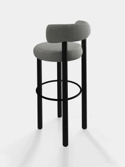 Fat Black Wood 75cm Bar Stool