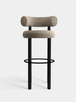 Fat Black Wood 75cm Bar Stool