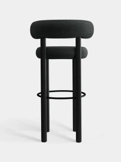 Fat Black Wood 75cm Bar Stool