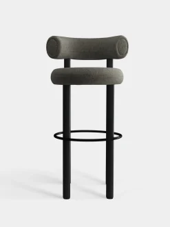 Fat Black Wood 75cm Bar Stool