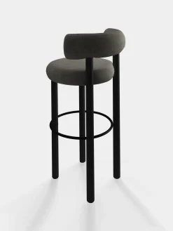 Fat Black Wood 75cm Bar Stool