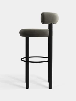 Fat Black Wood 75cm Bar Stool