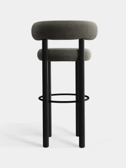 Fat Black Wood 75cm Bar Stool