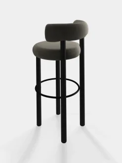 Fat Black Wood 75cm Bar Stool
