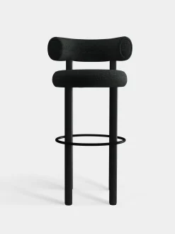 Fat Black Wood 75cm Bar Stool