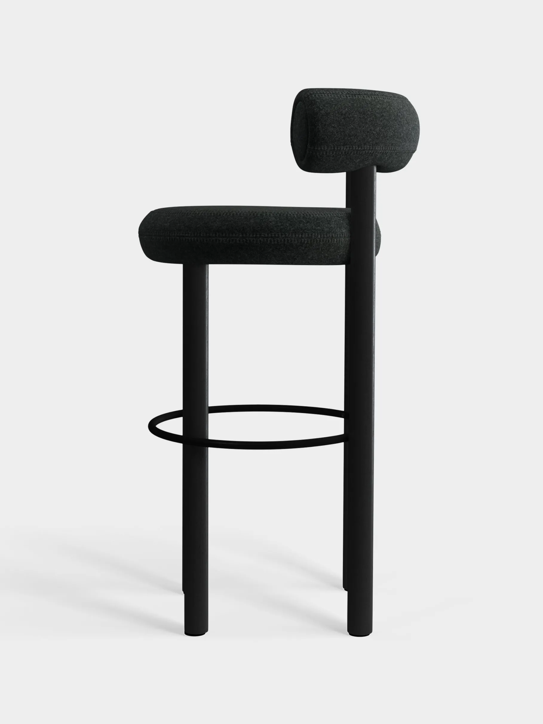Fat Black Wood 75cm Bar Stool