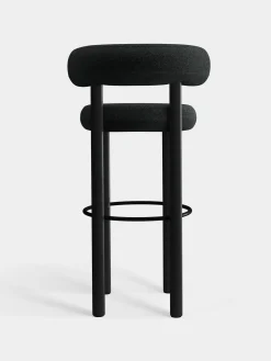 Fat Black Wood 75cm Bar Stool