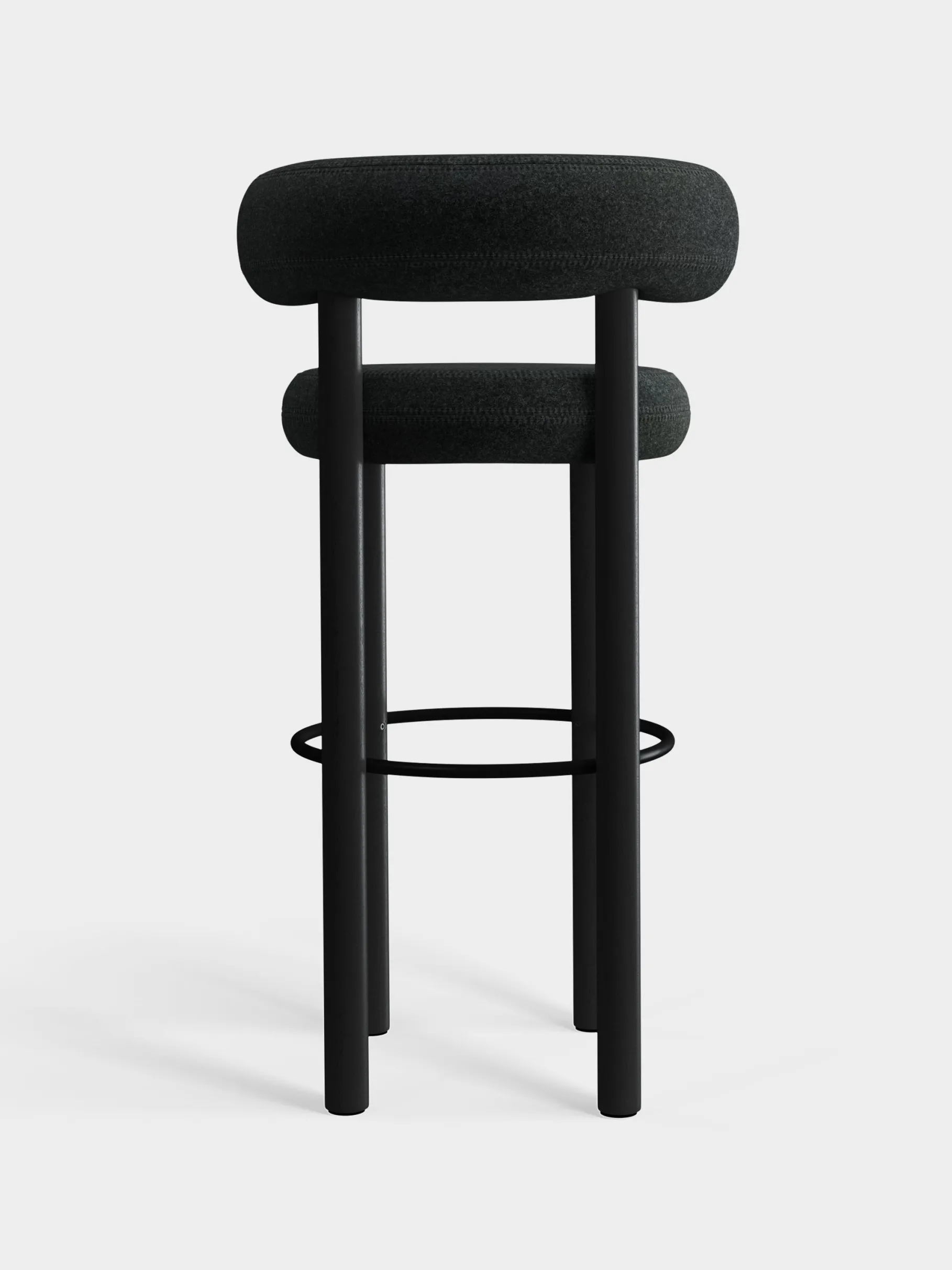 Fat Black Wood 75cm Bar Stool