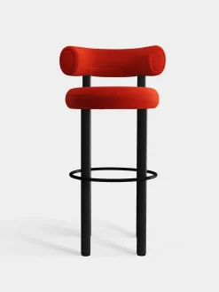 Fat Black Wood 75cm Bar Stool