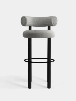 Fat Black Wood 75cm Bar Stool