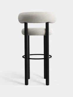 Fat Black Wood 75cm Bar Stool