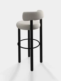Fat Black Wood 75cm Bar Stool