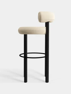 Fat Black Wood 75cm Bar Stool