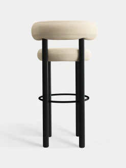 Fat Black Wood 75cm Bar Stool