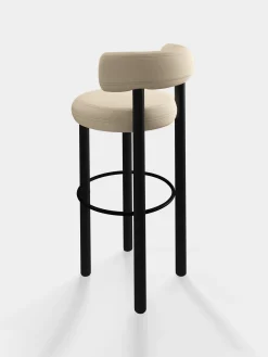 Fat Black Wood 75cm Bar Stool