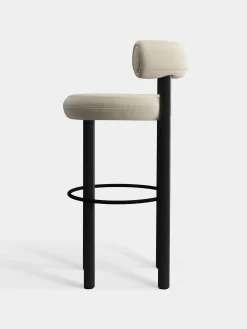 Fat Black Wood 75cm Bar Stool