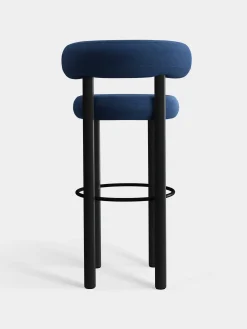 Fat Black Wood 75cm Bar Stool
