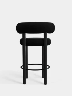 Fat Black Wood 65cm Counter Stool