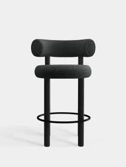 Fat Black Wood 65cm Counter Stool