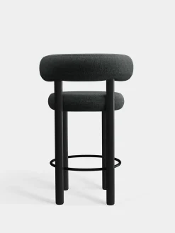 Fat Black Wood 65cm Counter Stool