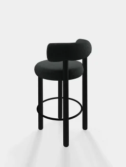 Fat Black Wood 65cm Counter Stool