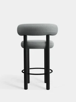 Fat Black Wood 65cm Counter Stool