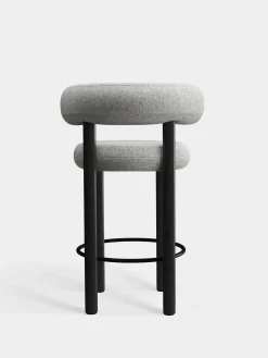 Fat Black Wood 65cm Counter Stool