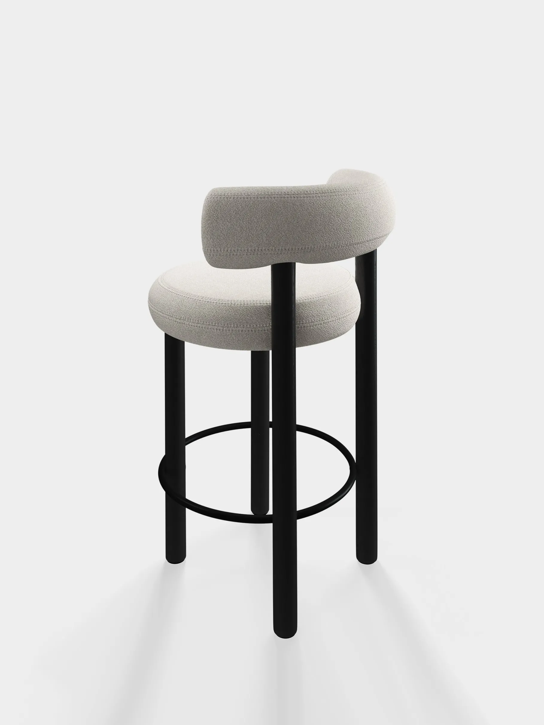 Fat Black Wood 65cm Counter Stool