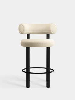 Fat Black Wood 65cm Counter Stool