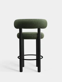 Fat Black Wood 65cm Counter Stool