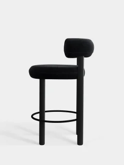 Fat Black Wood 65cm Counter Stool