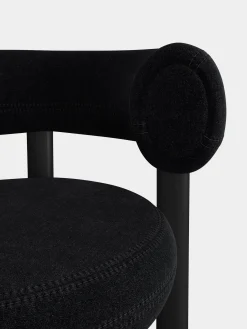 Fat Black Wood 65cm Counter Stool