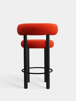 Fat Black Wood 65cm Counter Stool