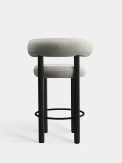 Fat Black Wood 65cm Counter Stool