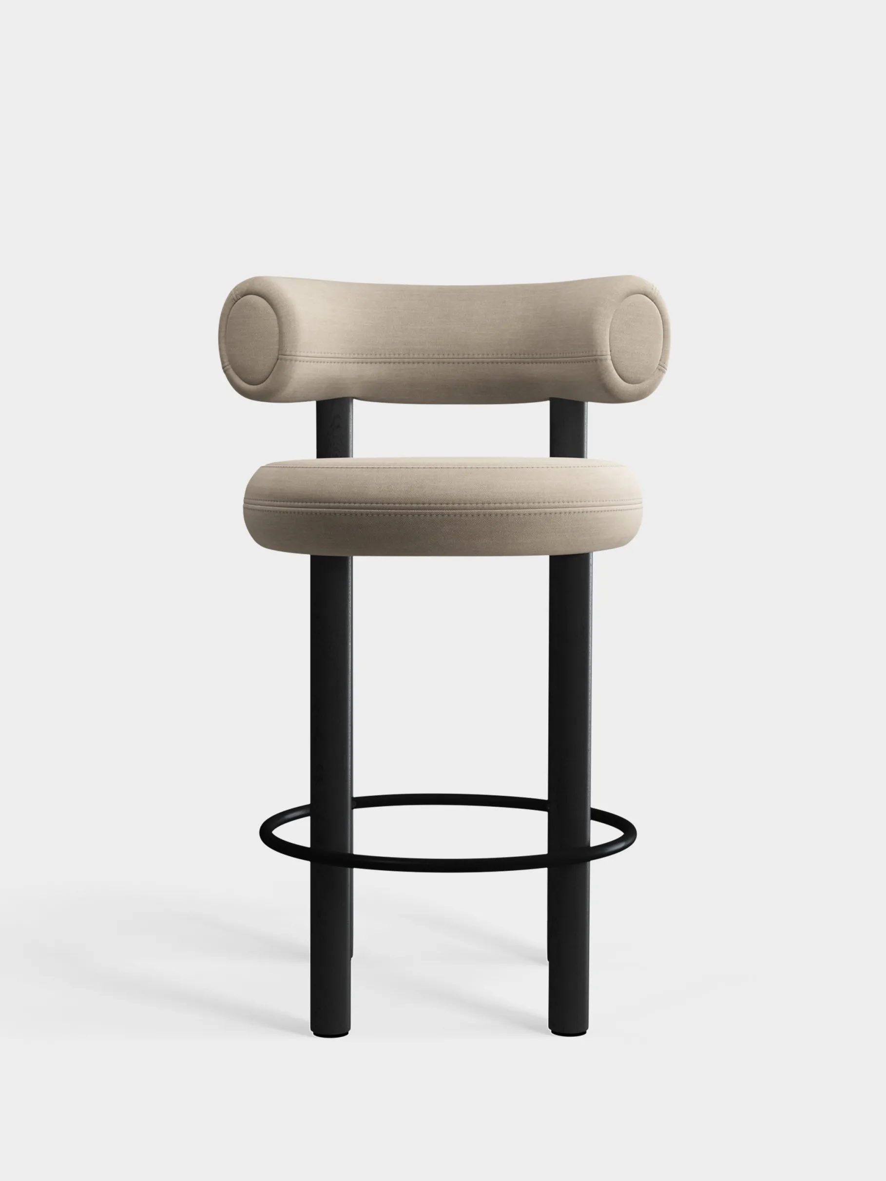 Fat Black Wood 65cm Counter Stool