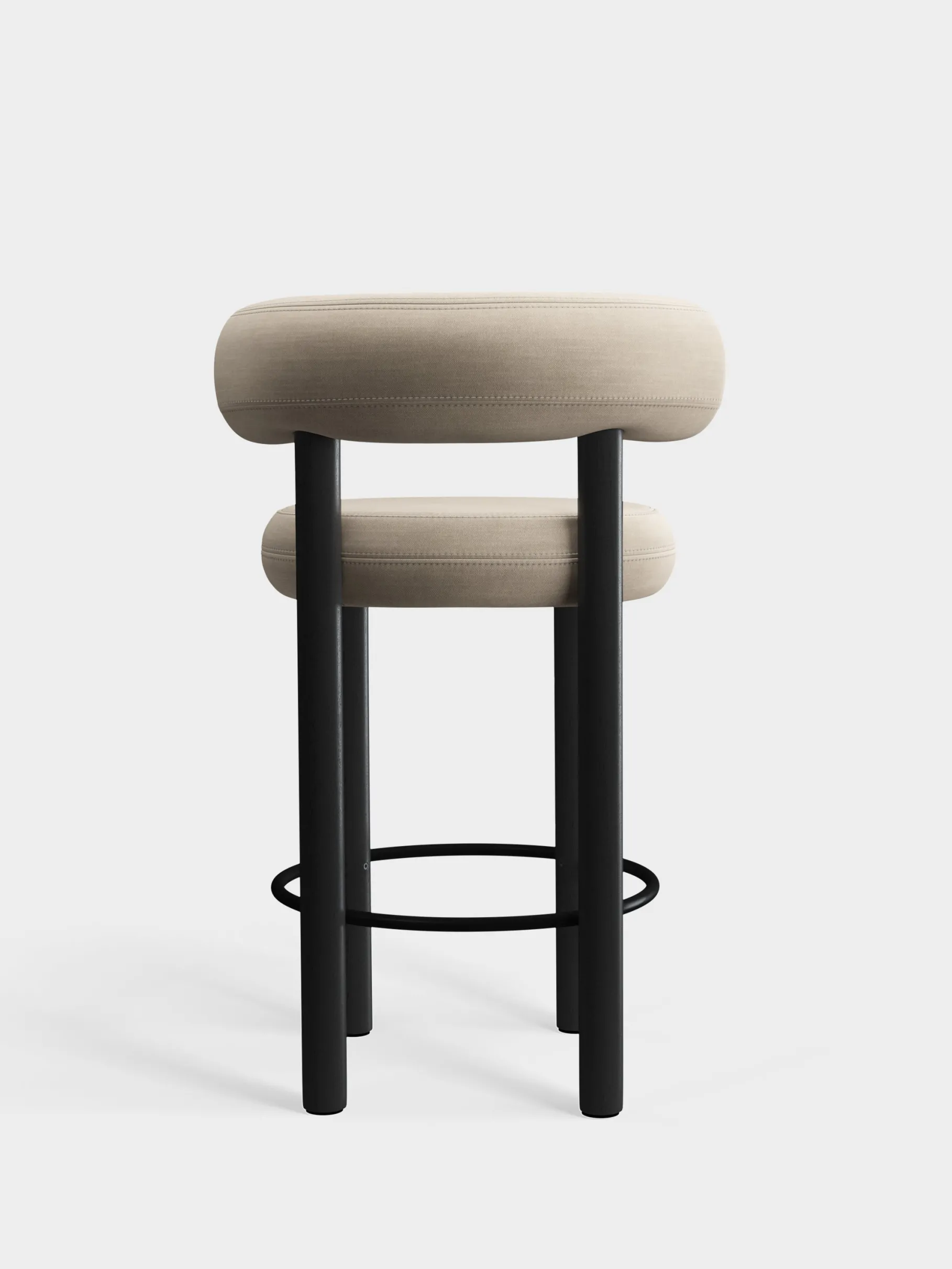 Fat Black Wood 65cm Counter Stool