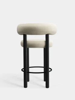 Fat Black Wood 65cm Counter Stool