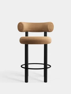Fat Black Wood 65cm Counter Stool