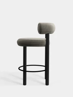 Fat Black Wood 65cm Counter Stool