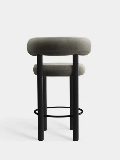 Fat Black Wood 65cm Counter Stool