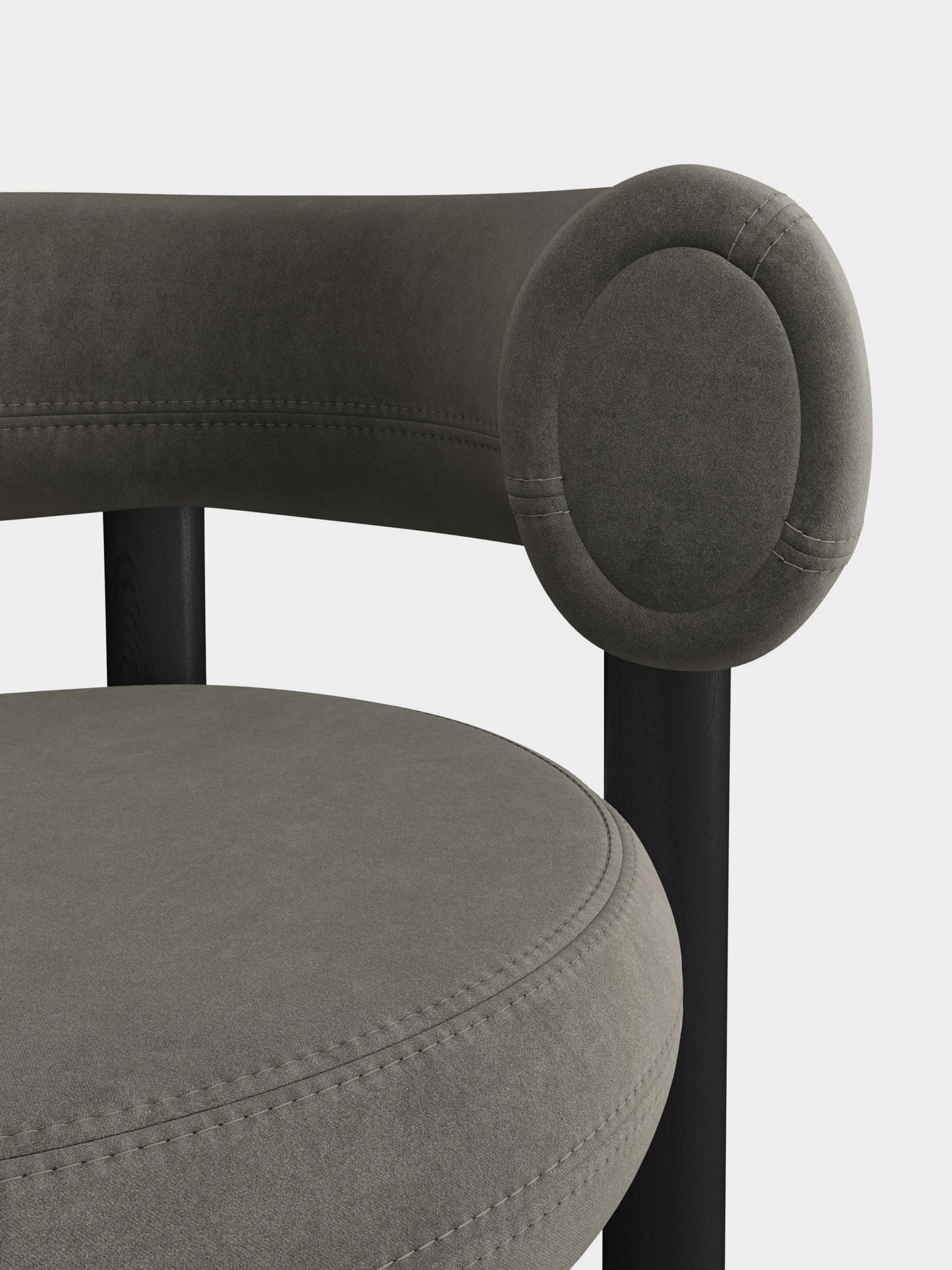 Fat Black Wood 65cm Counter Stool