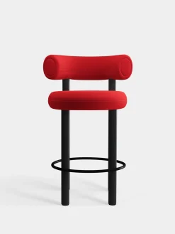 Fat Black Wood 65cm Counter Stool