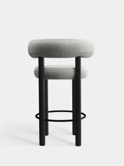 Fat Black Wood 65cm Counter Stool